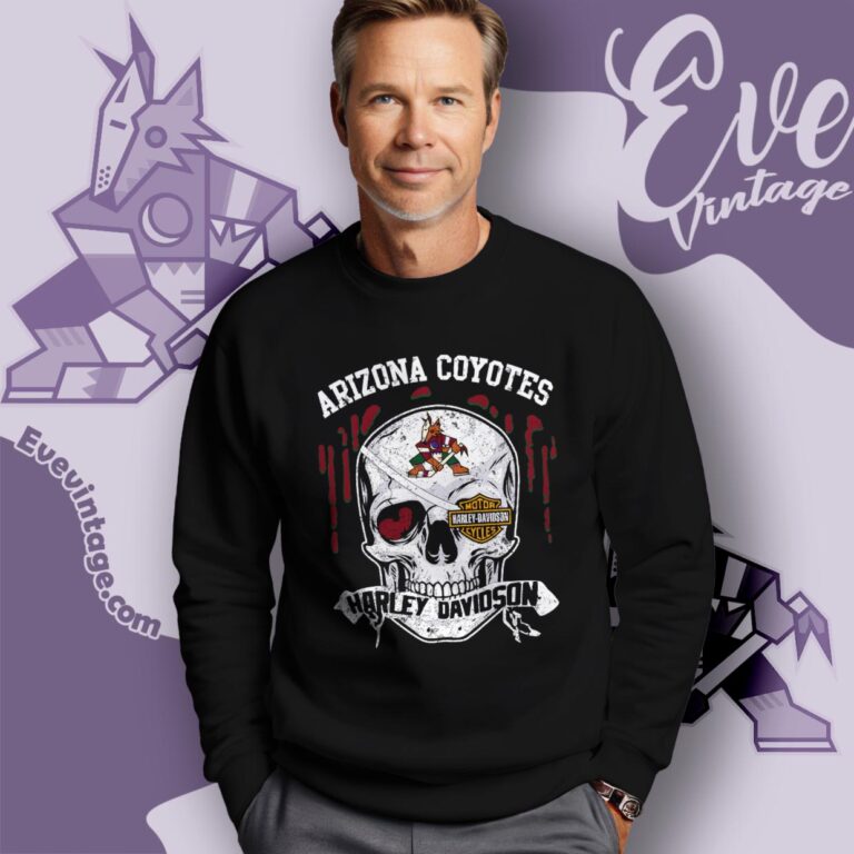 Arizona Coyotes Harley Davidson Skull Shirt Sweatshirt Arizona Coyotes Harley Davidson Skull Shirt Sweatshirt
