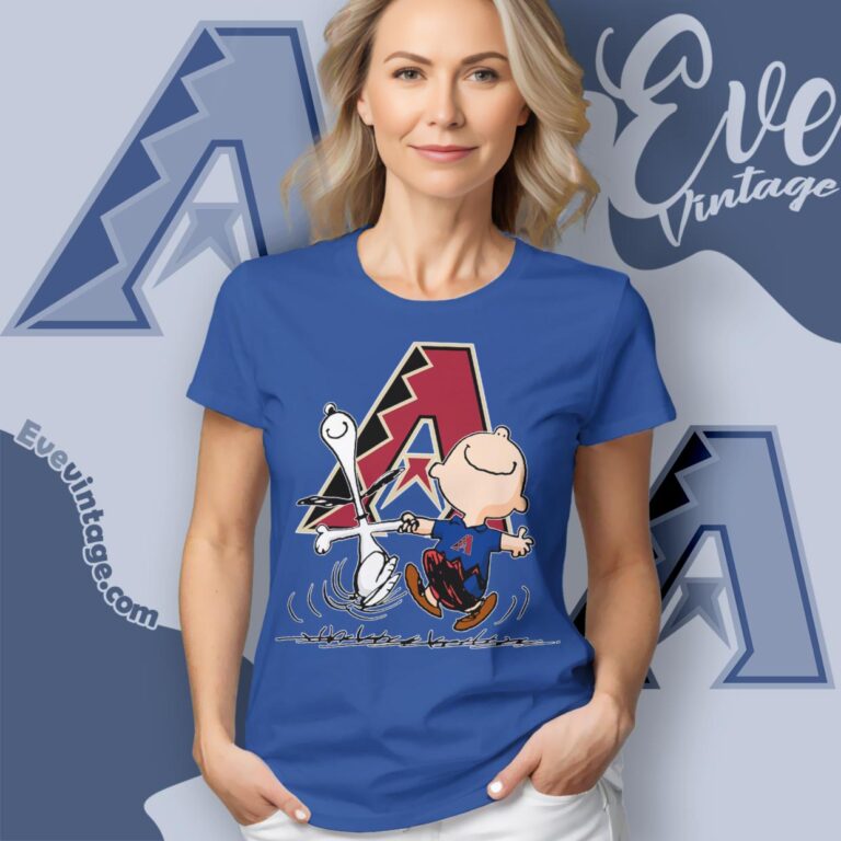 Arizona Diamondbacks Charlie Brown Snoopy Happy Dancing Shirt Women T Shirt Arizona Diamondbacks Charlie Brown Snoopy Happy Dancing Shirt Women T Shirt