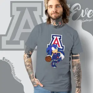 Arizona Wildcats Sonic The Hedgehog Basketball T shirt