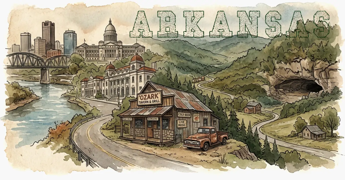 Arkansas Dive Bars Graphic Tee artwork