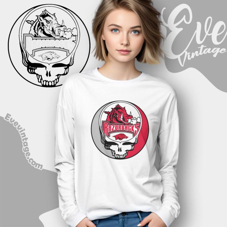 Arkansas Razorbacks Steal Your Face Stealie Shirt Long Sleeve Tee Arkansas Razorbacks Steal Your Face Stealie Shirt Long Sleeve Tee