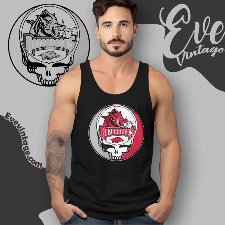 Arkansas Razorbacks Steal Your Face Stealie Shirt Tank Top Racerback Arkansas Razorbacks Steal Your Face Stealie Shirt Tank Top Racerback