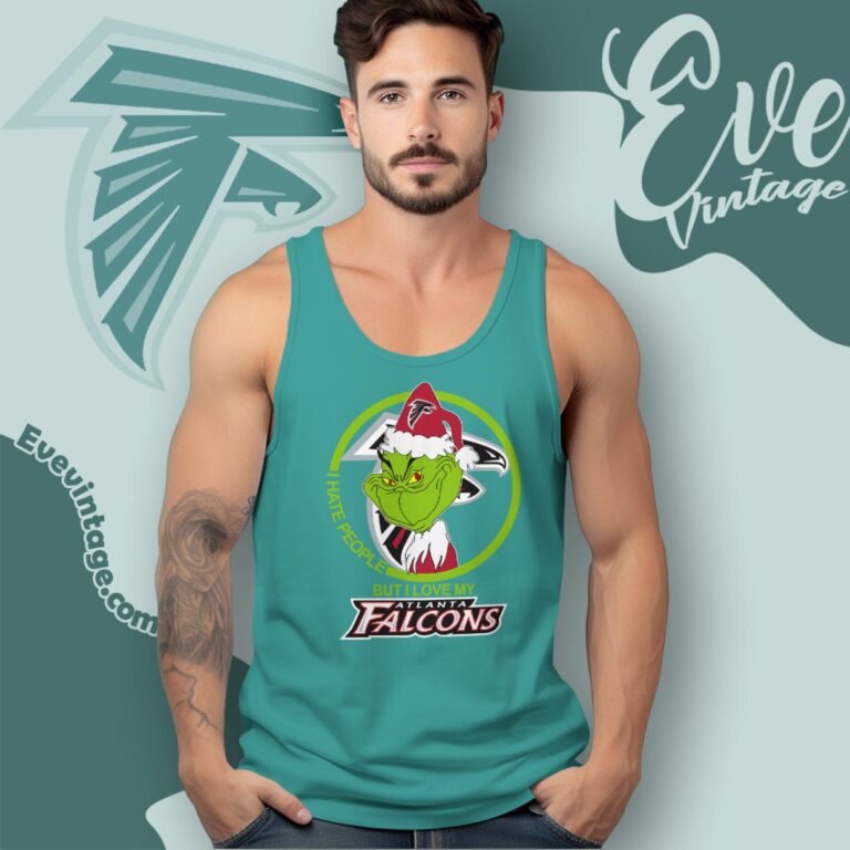 Atlanta Falcons Christmas Grinch Shirt I Hate People But I Love My Falcons Tank Top Racerback Atlanta Falcons Christmas Grinch Shirt I Hate People But I Love My Falcons Tank Top Racerback
