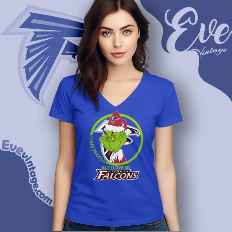 Atlanta Falcons Christmas Grinch Shirt I Hate People But I Love My Falcons V Neck TShirt Atlanta Falcons Christmas Grinch Shirt I Hate People But I Love My Falcons V Neck TShirt