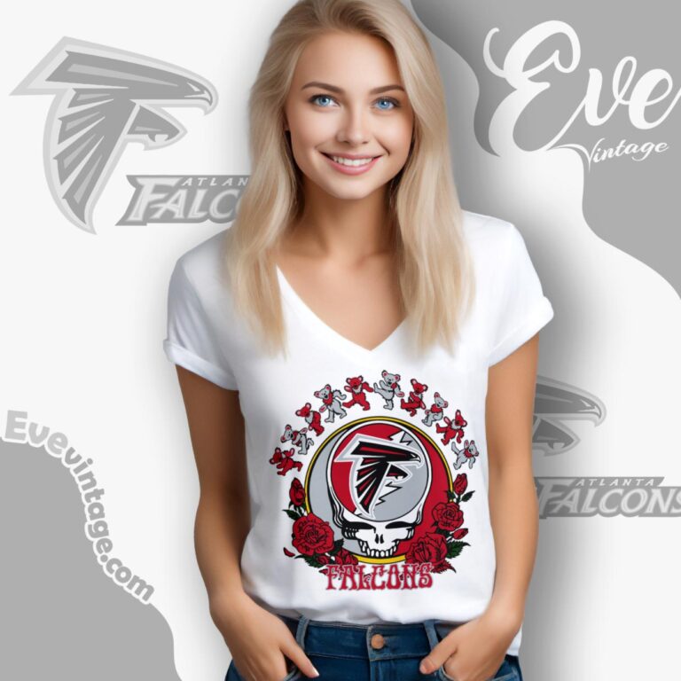 Atlanta Falcons Grateful Dead Roses Dancing Bears Shirt V Neck TShirt Atlanta Falcons Grateful Dead Roses Dancing Bears Shirt V Neck TShirt