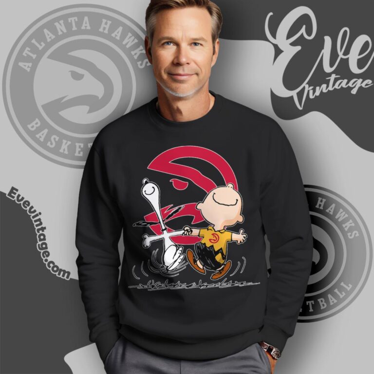 Atlanta Hawks Charlie Brown Snoopy Happy Dancing Shirt Sweatshirt Atlanta Hawks Charlie Brown Snoopy Happy Dancing Shirt Sweatshirt