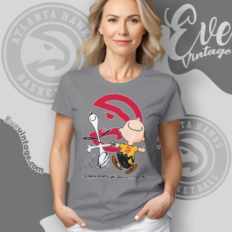 Atlanta Hawks Charlie Brown Snoopy Happy Dancing Shirt Women T Shirt Atlanta Hawks Charlie Brown Snoopy Happy Dancing Shirt Women T Shirt