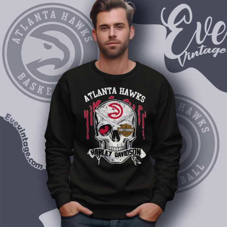 Atlanta Hawks Harley Davidson Skull Shirt Sweatshirt Atlanta Hawks Harley Davidson Skull Shirt Sweatshirt