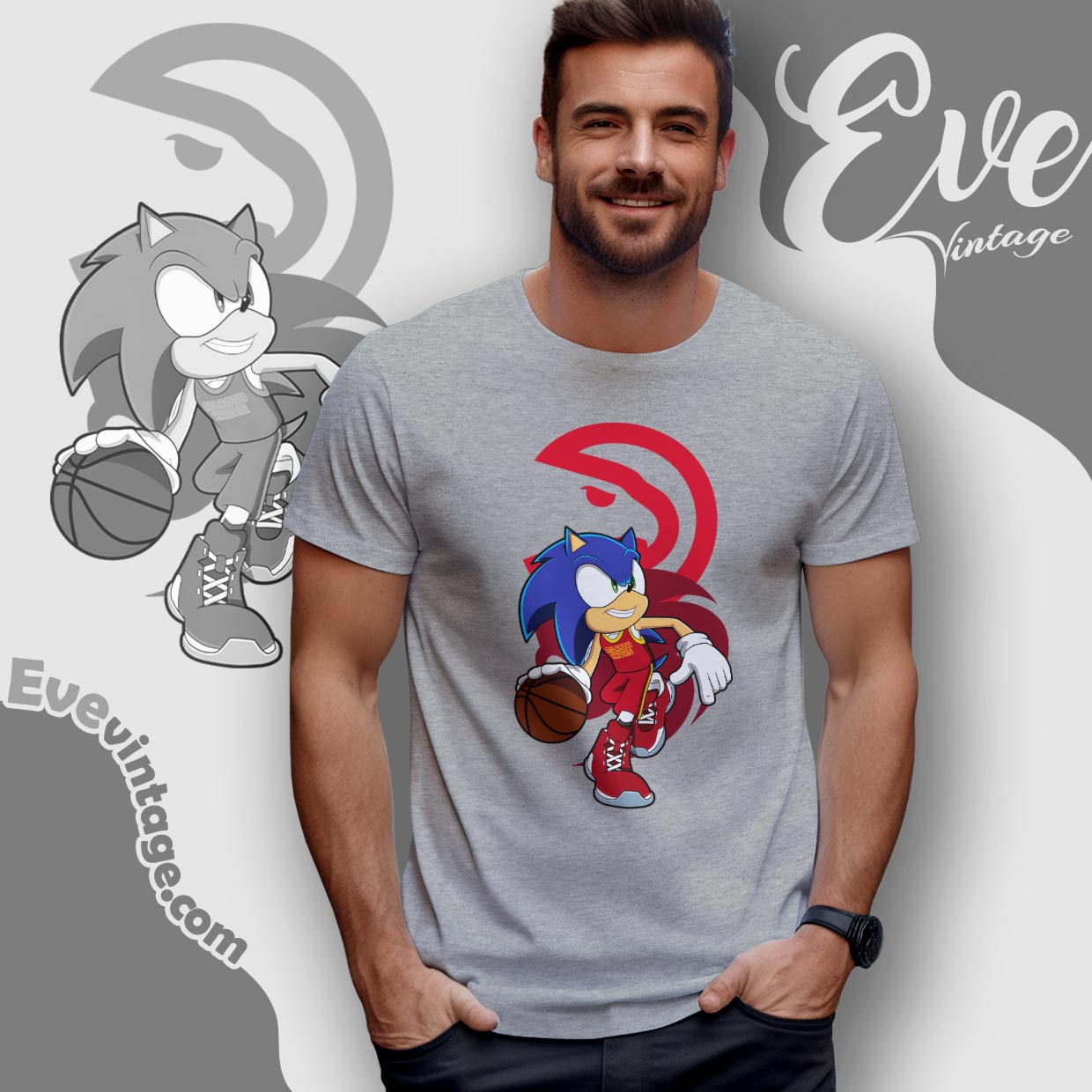 Atlanta Hawks Sonic The Hedgehog Shirt Atlanta Hawks Sonic The Hedgehog Shirt
