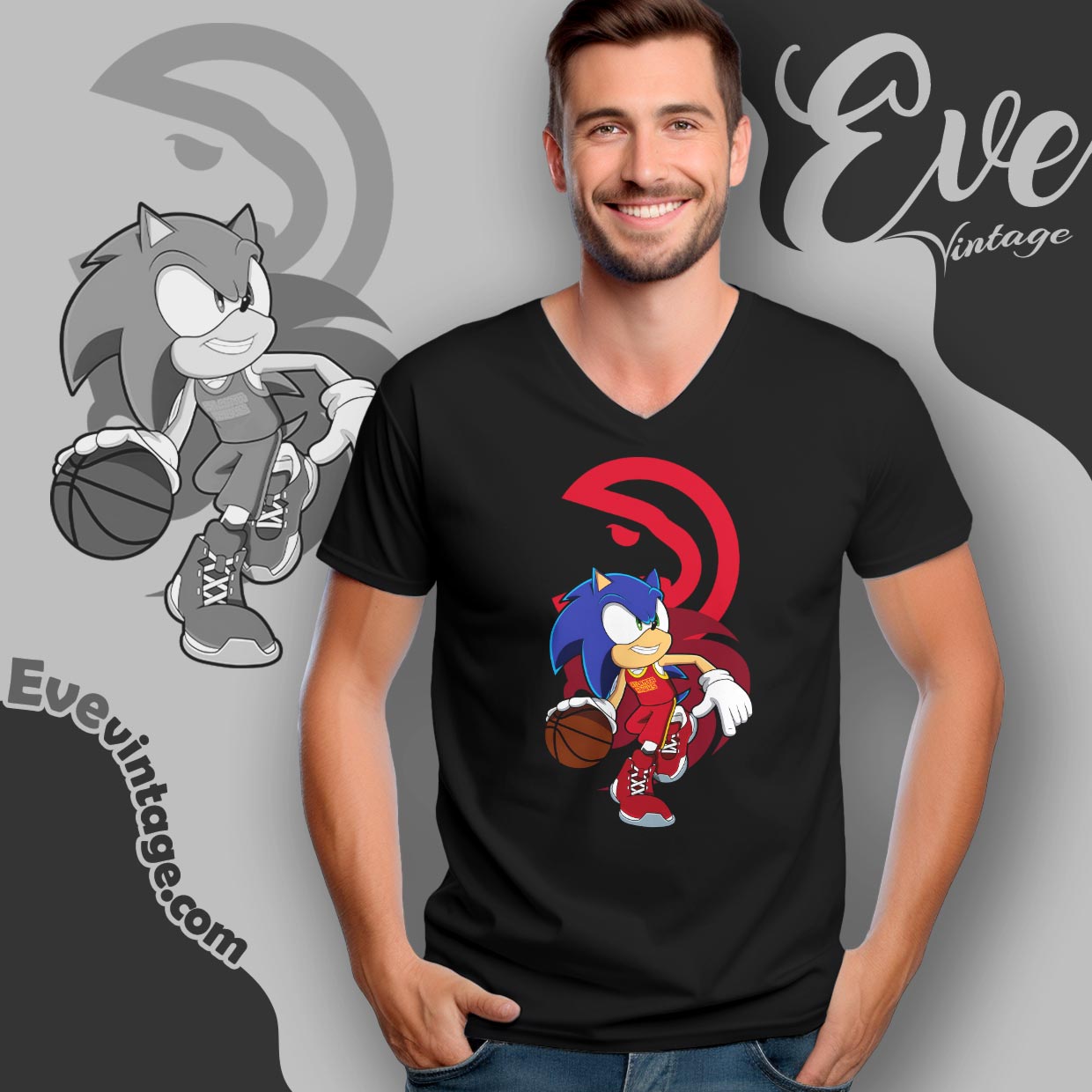 Atlanta Hawks Sonic The Hedgehog Shirt Atlanta Hawks Sonic The Hedgehog Shirt