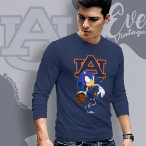 Auburn Tigers Sonic The Hedgehog Basketball Long Sleeve Tee
