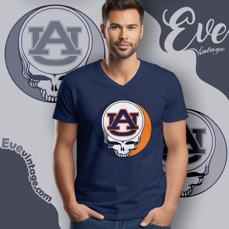 Auburn University Steal Your Face Grateful Dead Shirt V Neck TShirt Auburn University Steal Your Face Grateful Dead Shirt V Neck TShirt