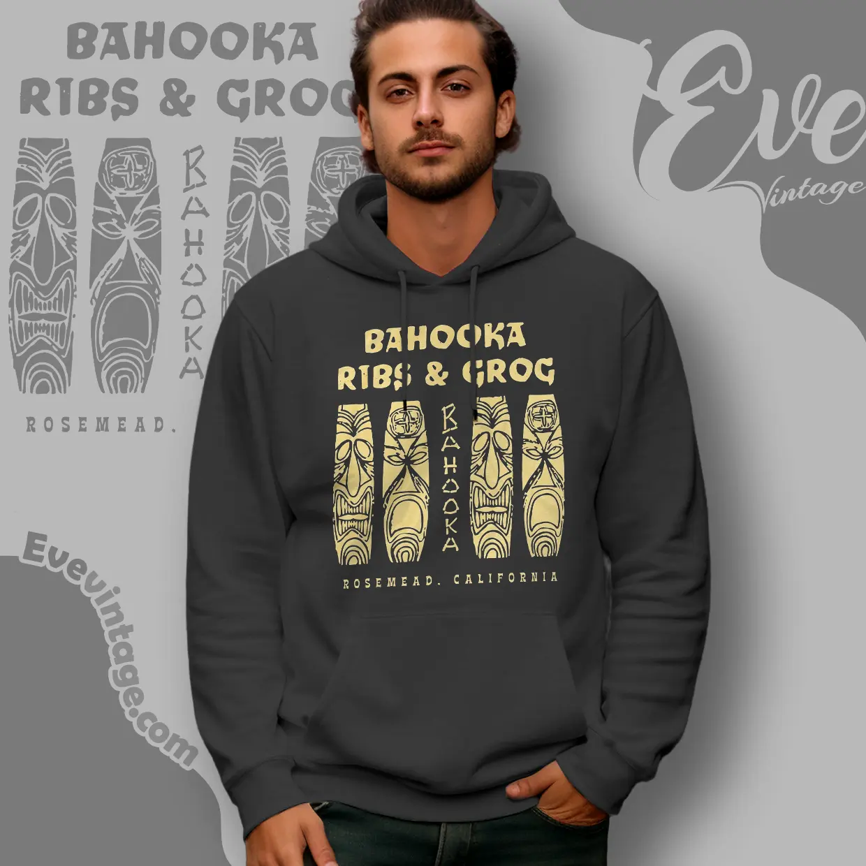 Bahooka Ribs Grog Shirt Rosemead Ca Tiki Bar Hoodie Bahooka Ribs Grog Shirt Rosemead Ca Tiki Bar Hoodie