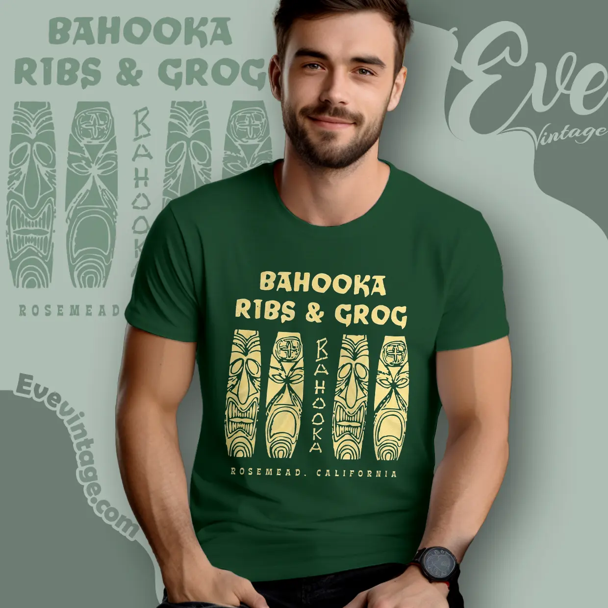 Bahooka Ribs Grog Shirt Rosemead Ca Tiki Bar T shirt Bahooka Ribs Grog Shirt Rosemead Ca Tiki Bar T shirt