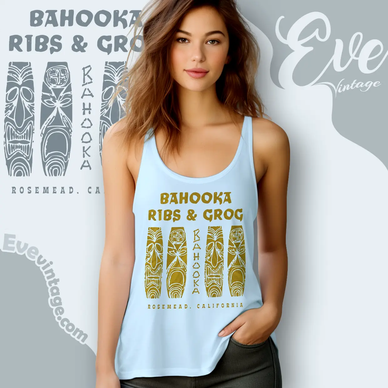 Bahooka Ribs Grog Shirt Rosemead Ca Tiki Bar Tank Top Racerback Bahooka Ribs Grog Shirt Rosemead Ca Tiki Bar Tank Top Racerback