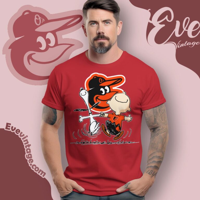 Baltimore Orioles Charlie Brown Snoopy Happy Dancing Shirt T Shirt Baltimore Orioles Charlie Brown Snoopy Happy Dancing Shirt T Shirt