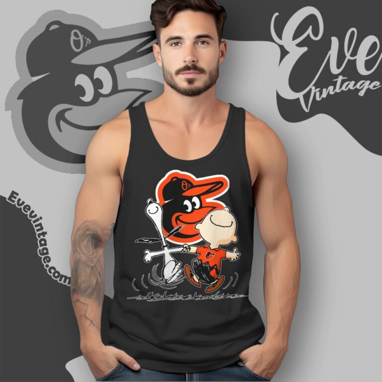 Baltimore Orioles Charlie Brown Snoopy Happy Dancing Shirt Tank Top Racerback Baltimore Orioles Charlie Brown Snoopy Happy Dancing Shirt Tank Top Racerback
