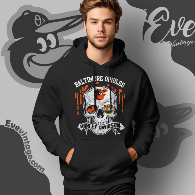 Baltimore Orioles Harley Davidson Skull Shirt Hoodie Baltimore Orioles Harley Davidson Skull Shirt Hoodie