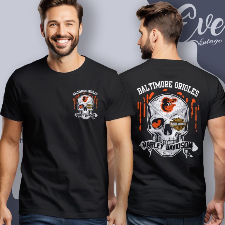 Baltimore Orioles Harley Davidson Skull Shirt Women T Shirt Baltimore Orioles Harley Davidson Skull Shirt Women T Shirt