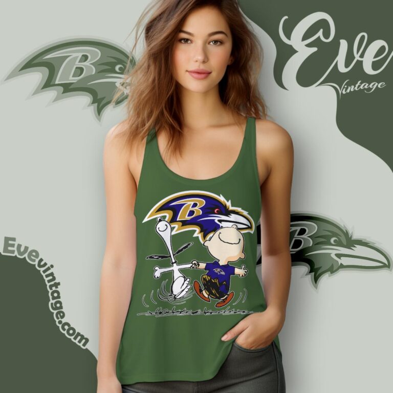 Baltimore Ravens Charlie Brown Snoopy Happy Dancing Shirt Tank Top Racerback Baltimore Ravens Charlie Brown Snoopy Happy Dancing Shirt Tank Top Racerback