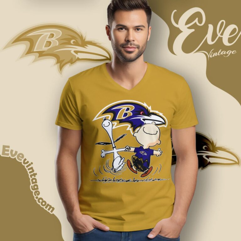 Baltimore Ravens Charlie Brown Snoopy Happy Dancing Shirt V Neck TShirt Baltimore Ravens Charlie Brown Snoopy Happy Dancing Shirt V Neck TShirt