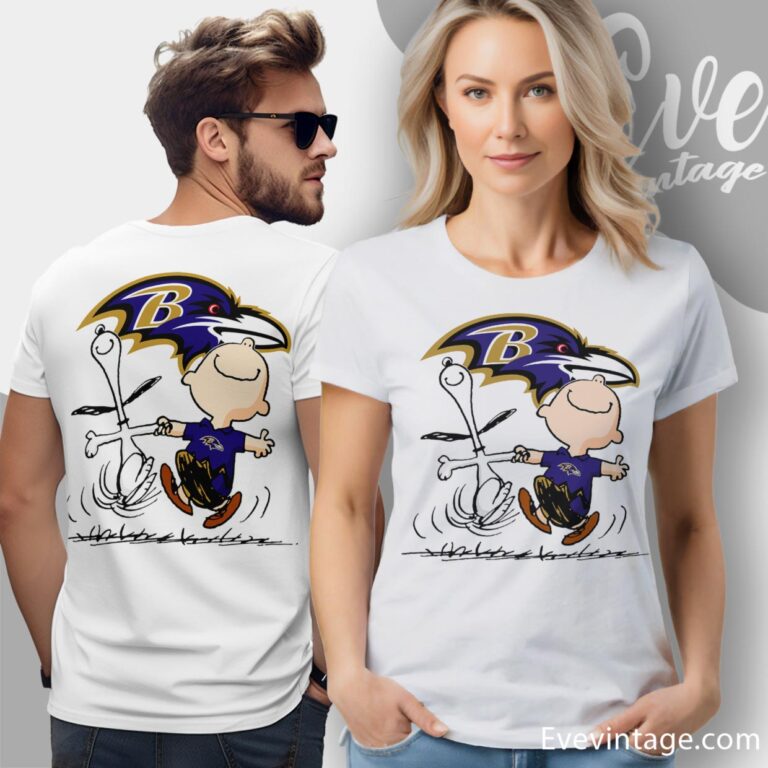 Baltimore Ravens Charlie Brown Snoopy Happy Dancing Shirt Women T Shirt Baltimore Ravens Charlie Brown Snoopy Happy Dancing Shirt Women T Shirt