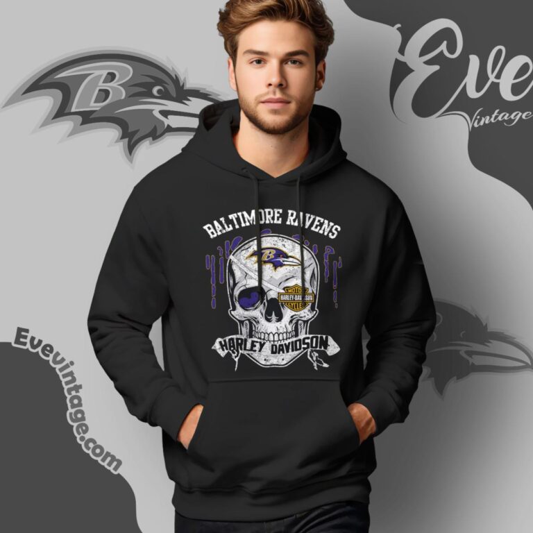 Baltimore Ravens Harley Davidson Skull Shirt Hoodie Baltimore Ravens Harley Davidson Skull Shirt Hoodie