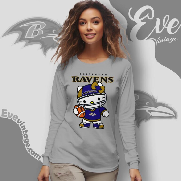 Baltimore Ravens Hello Kitty Shirt Long Sleeve Tee Baltimore Ravens Hello Kitty Shirt Long Sleeve Tee