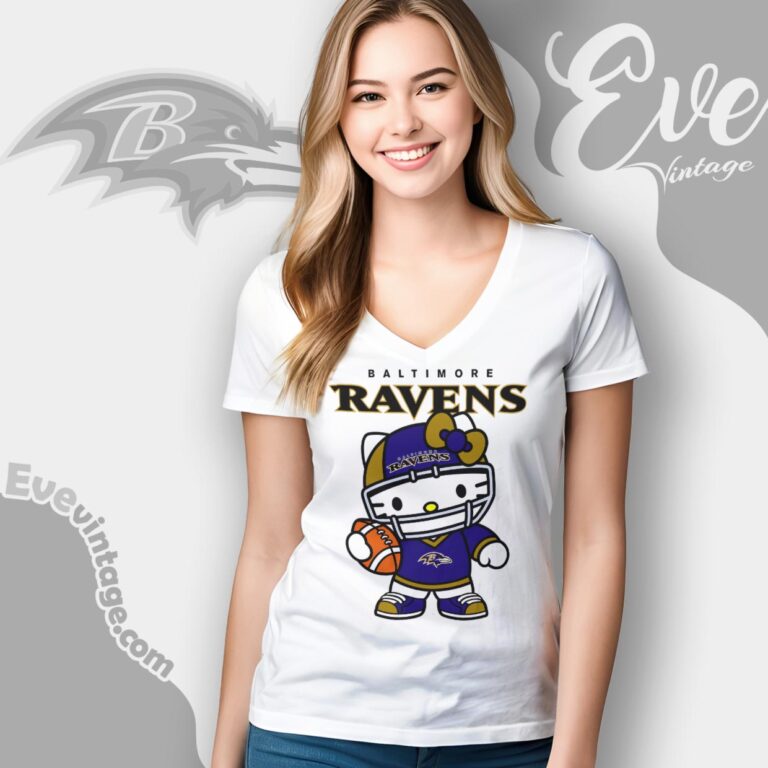 Baltimore Ravens Hello Kitty Shirt V Neck TShirt Baltimore Ravens Hello Kitty Shirt V Neck TShirt