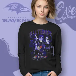 Baltimore Ravens Horror Halloween Long Sleeve Tee