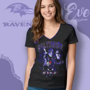 Baltimore Ravens Horror Halloween V Neck TShirt