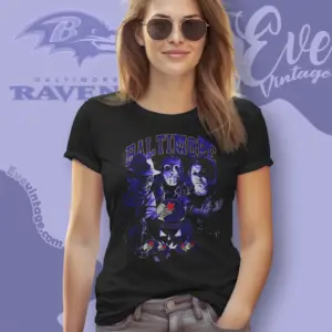 Baltimore Ravens Horror Halloween Women T shirt