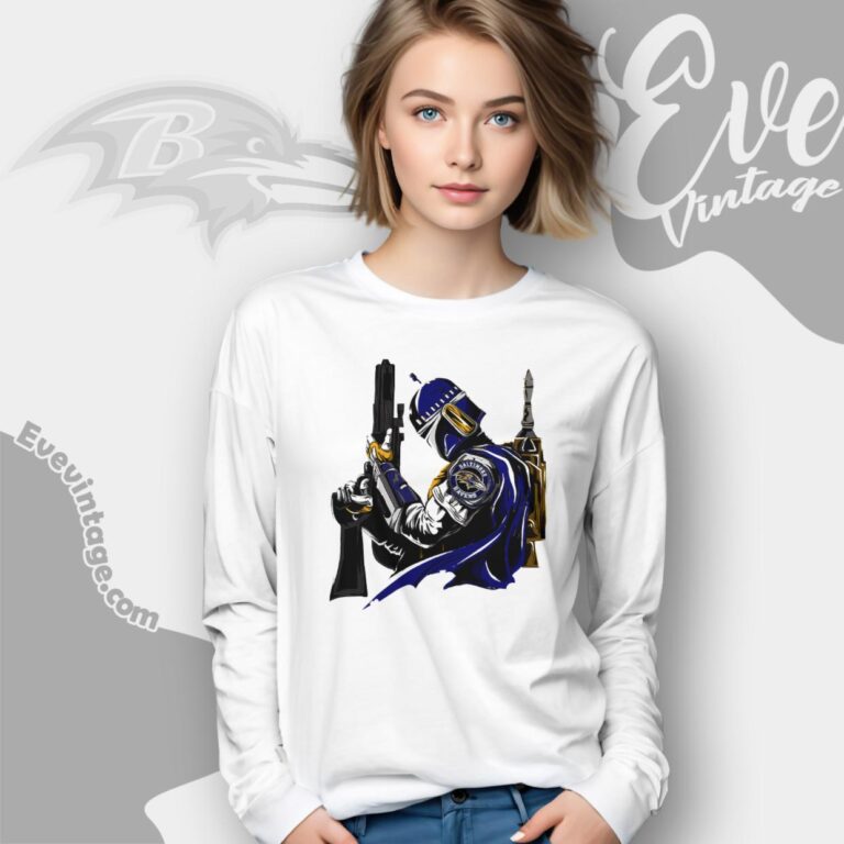 Baltimore Ravens Mandalorian Star Wars Shirt Long Sleeve Tee Baltimore Ravens Mandalorian Star Wars Shirt Long Sleeve Tee