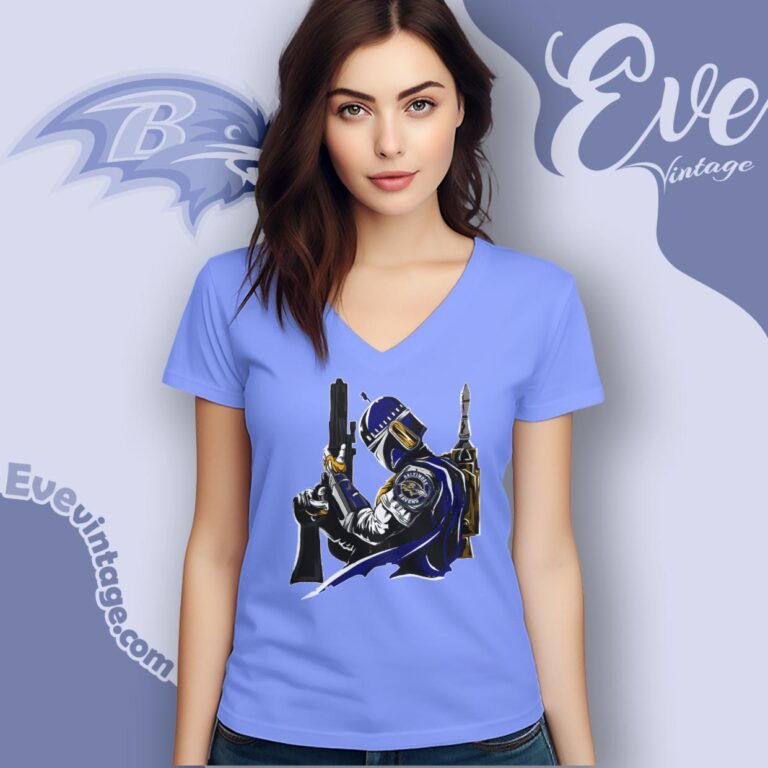 Baltimore Ravens Mandalorian Star Wars Shirt V Neck TShirt Baltimore Ravens Mandalorian Star Wars Shirt V Neck TShirt