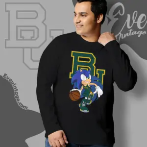 Baylor Bears Sonic The Hedgehog Basketball Long Sleeve Tee
