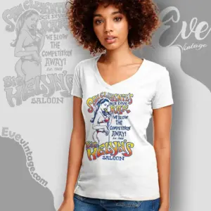 Big Helyns Saloon Shirt San Clemente Ca Dive Bar V Neck TShirt