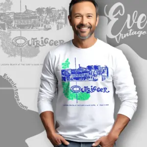 Billingsleys Outrigger Shirt Laguna Beach Tiki Bar Long Sleeve Tee