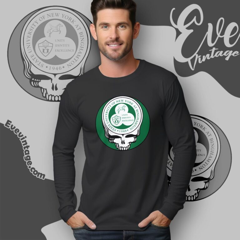 Binghamton University Steal Your Face Grateful Dead Shirt Long Sleeve Tee Binghamton University Steal Your Face Grateful Dead Shirt Long Sleeve Tee