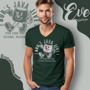 Bob's Java Jive Bar Shirt Tacoma Wa Dive Bar V Neck TShirt