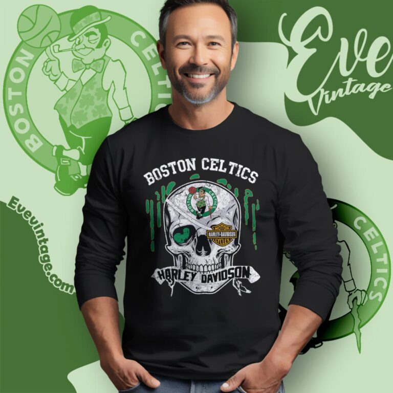 Boston Celtics Harley Davidson Skull Shirt Long Sleeve Tee Boston Celtics Harley Davidson Skull Shirt Long Sleeve Tee