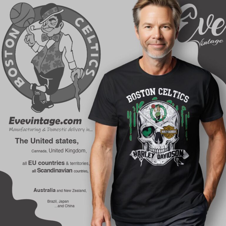 Boston Celtics Harley Davidson Skull Shirt T Shirt Boston Celtics Harley Davidson Skull Shirt T Shirt