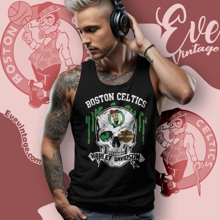 Boston Celtics Harley Davidson Skull Shirt Tank Top Racerback Boston Celtics Harley Davidson Skull Shirt Tank Top Racerback