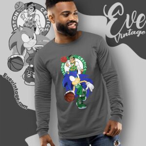 Boston Celtics Sonic The Hedgehog Shirt Long Sleeve Tee