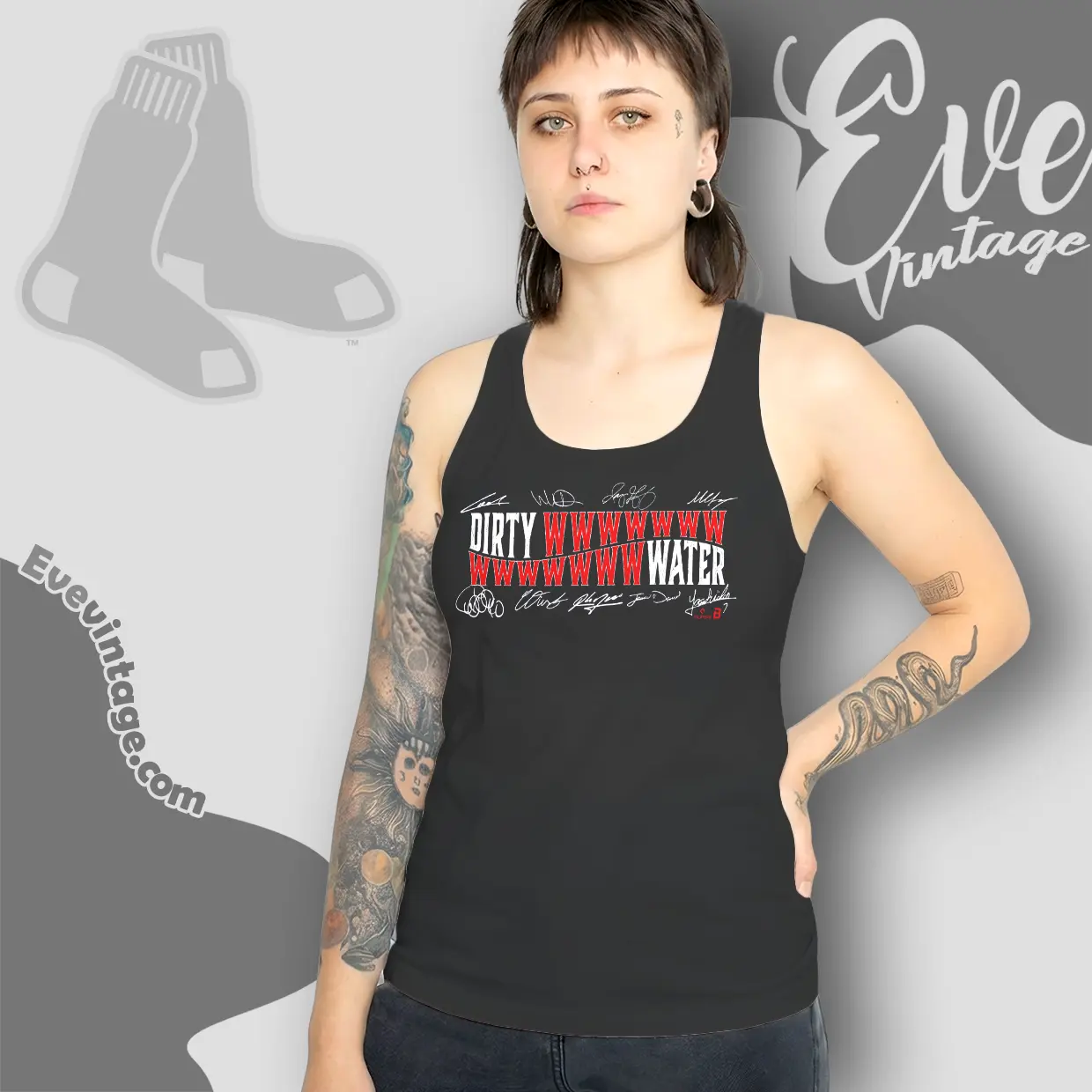 Boston Red Sox Dirty Wwwwwwwwwww Water Tank Top Racerback Boston Red Sox Dirty Wwwwwwwwwww Water Tank Top Racerback
