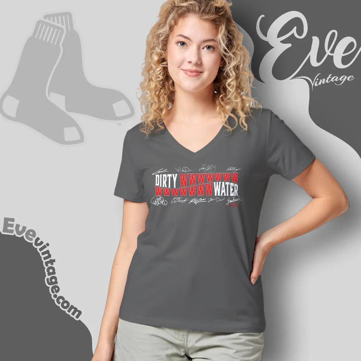 Boston Red Sox Dirty Wwwwwwwwwww Water V Neck TShirt Boston Red Sox Dirty Wwwwwwwwwww Water V Neck TShirt