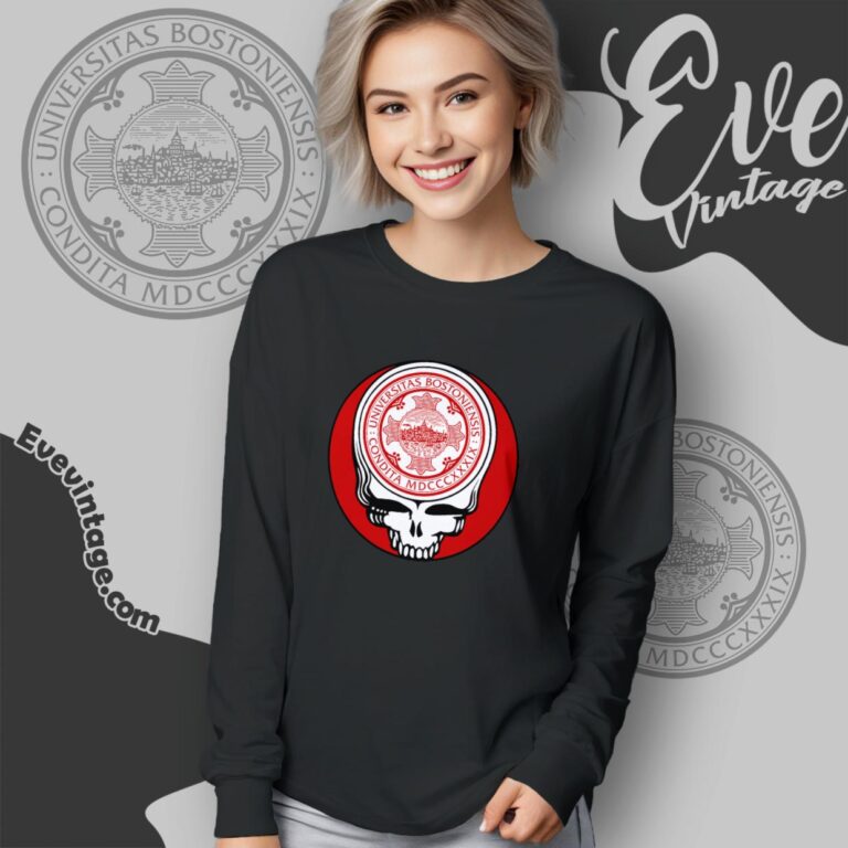 Boston University Steal Your Face Grateful Dead Shirt Long Sleeve Tee Boston University Steal Your Face Grateful Dead Shirt Long Sleeve Tee