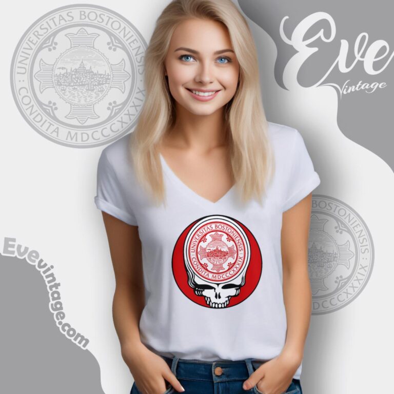 Boston University Steal Your Face Grateful Dead Shirt V Neck TShirt Boston University Steal Your Face Grateful Dead Shirt V Neck TShirt