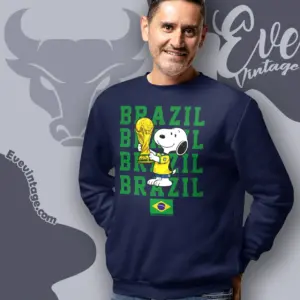Brazil World Cup Shirt Snoopy Holding Trophy Sweatshirt