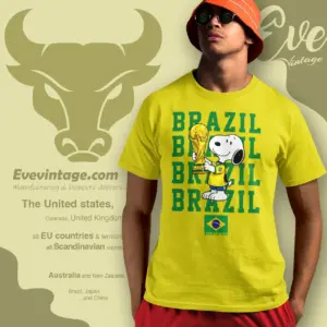 Brazil World Cup Shirt Snoopy Holding Trophy T shirt