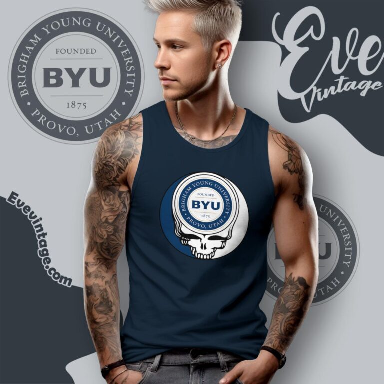 Brigham Young University Steal Your Face Grateful Dead Shirt Tank Top Racerback Brigham Young University Steal Your Face Grateful Dead Shirt Tank Top Racerback